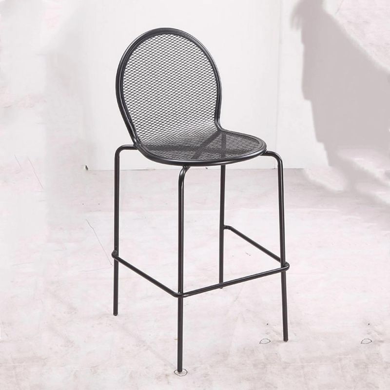 Flat Armchair Us Popular Restaurant Dining Room Iron Furniture Outdoor Steel Wire Chair