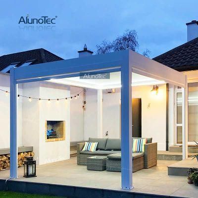 Manufacturing Economic Canopy Backyard Shutter Roof Pergola With LED Lights