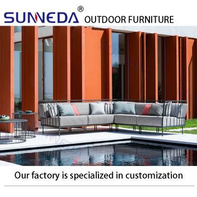 European Style Factory Directly Sell Iron Sectional Sofa Outdoor Furniture