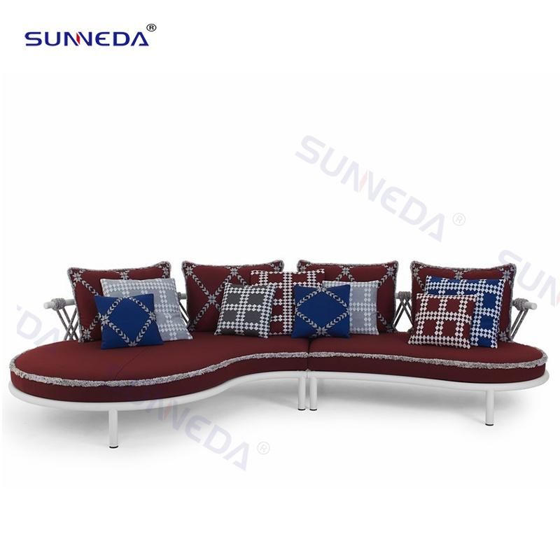 Modular Sofa with Irregular Shape Weaving Backrest Indoor and Outdoor Commercial Sofa Furniture