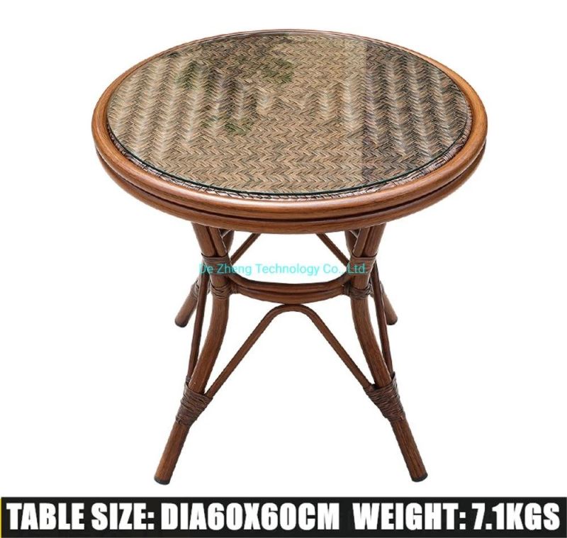 Outdoor Portable New Aluminium Garden Furniture Round Dining Table Set Modern Vintage Side Table