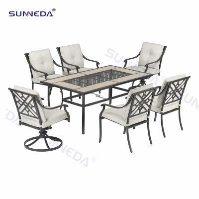 Patio Garde Table Set with Tile Desktop Kd Structure