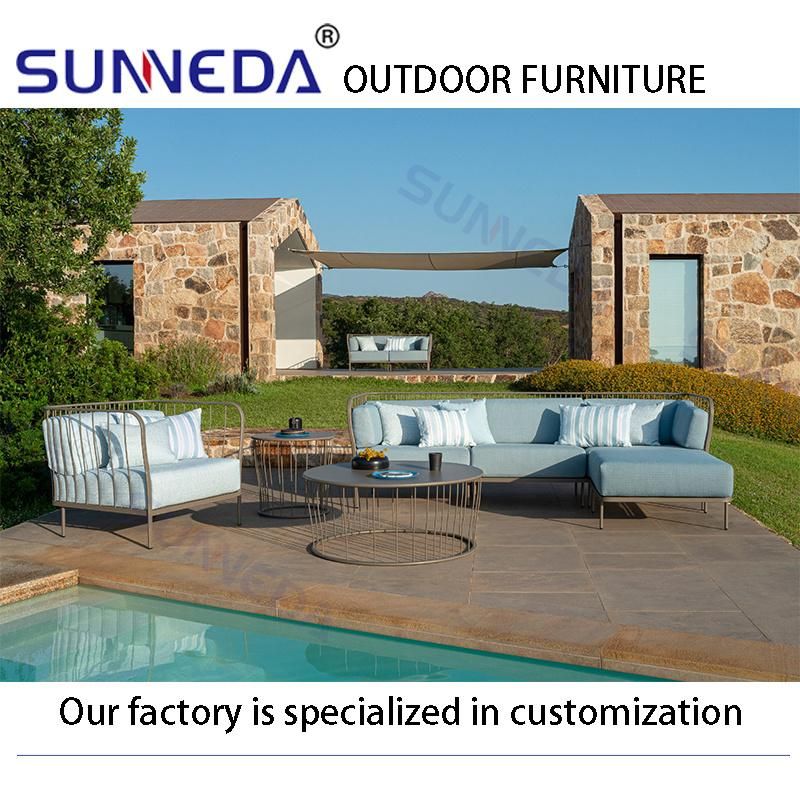 European Style Factory Directly Sell Iron Sectional Sofa Outdoor Furniture