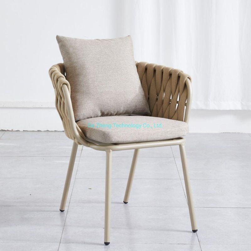 Chinese Manufacturer Garden Rope Dining Chair Restaurant Metal Chair and Table All Day Bistro Terrace Outdoor Furniture