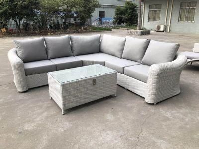Rattan Garden Furniture 5 Piece Patio Deep Seating Sectional Black Outdoor Couches