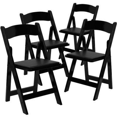 Black Resin Stackable Lightweight Wimbledon Folding Chair for Outdoor Wedding