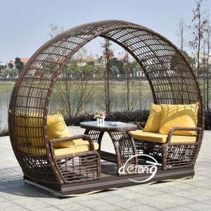 Outdoor Furniture PE Rattan Waterproof Garden 4 Seat Swing Chair