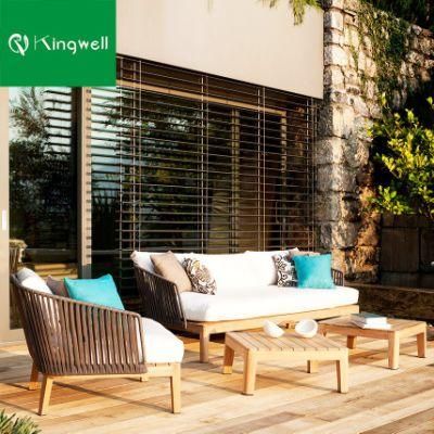 New Design Casual Patio Outdoor Garden Sets Balcony Rope Weaving Sofa Set with Coffee Table