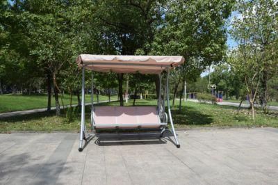 Teslin 3 Person Patio Swing with Adjustable Canopy, All Weather Resistant Hammock Swinging Chair Bench for Patio, Garden, Poolside, Balcony