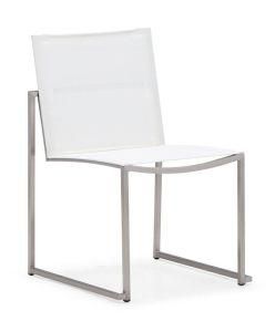 Outdoor Furniture White Textilene Hot Sale Dining Chair Armless