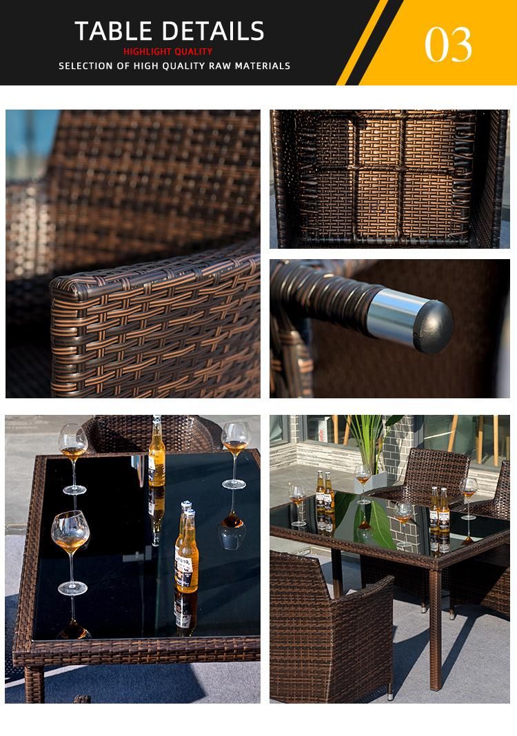 Outdoor Set Rattan Bistro Chair and Coffee Table