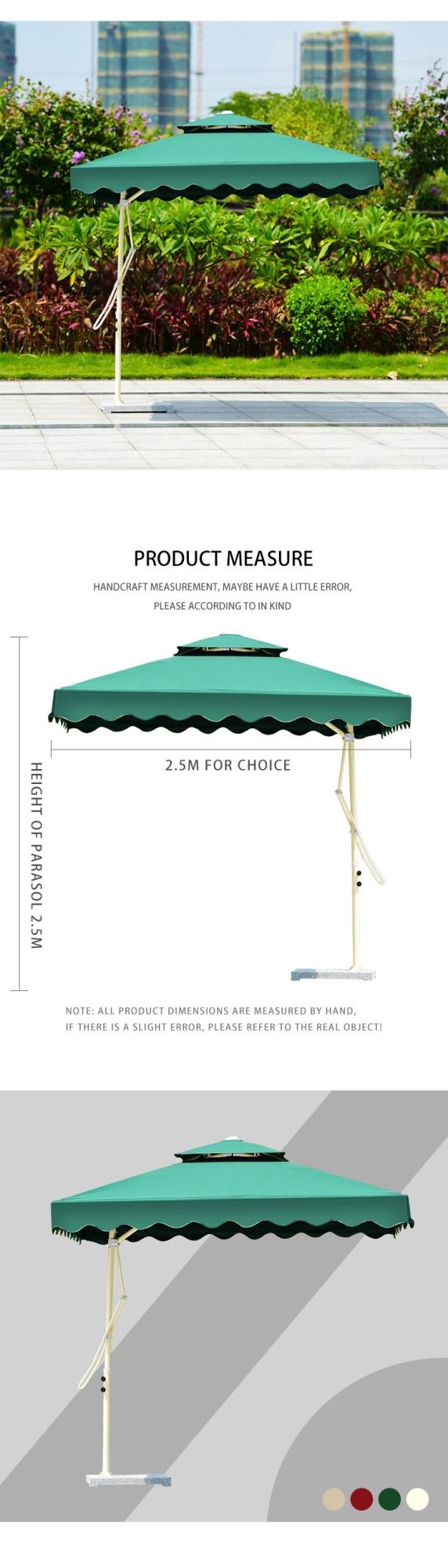 Outdoor Parasol, Wrench Umbrella, Square Big Sun Patio Umbrella