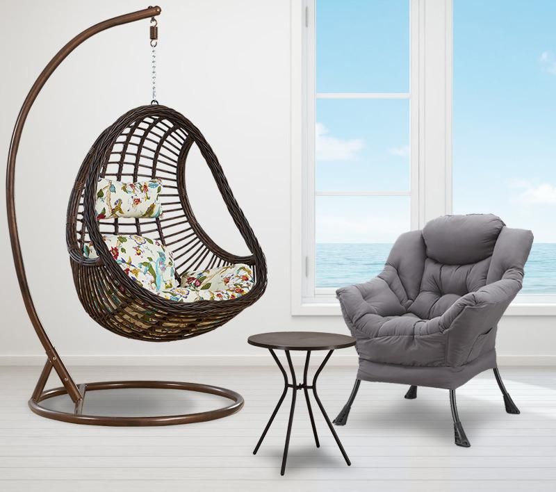 Gorgeous Hotel Beach Patio Indoor Metal Rattan Swing Hanging Chair