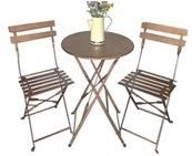 Outdoor Folding Metal Tables and Chairs Sets with Two Chairs