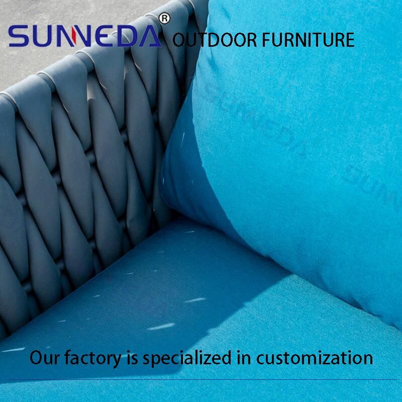 Patio Modern Cushioned Simple Rope Corner Recliner