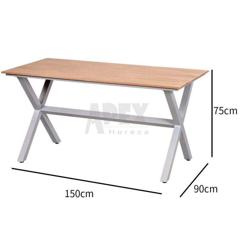 Rectangular Outdoor Park Restaurant Table Chair Furniture Set Cheap Wholesale