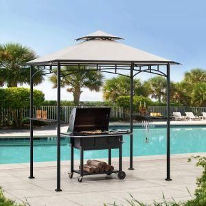 Outdoor Grill Gazebo with Vented Top, 2-Tier Waterproof BBQ Gazebo for Patio and Backyard