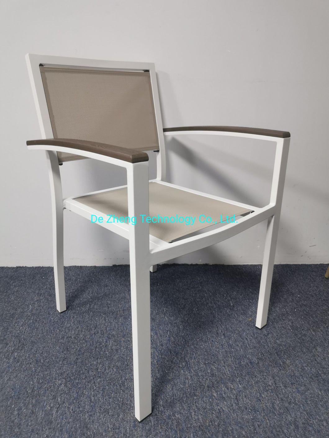 Leisure Anti Rust Restaurant Chair Aluminium Dining Textilene Outdoor Garden Furniture