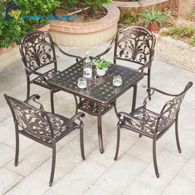 Cast Aluminum Outdoor Furniture Table Dinner Portable Set for Party