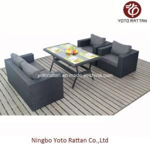 Table Sofa Set in Black for Outdoor (1307)