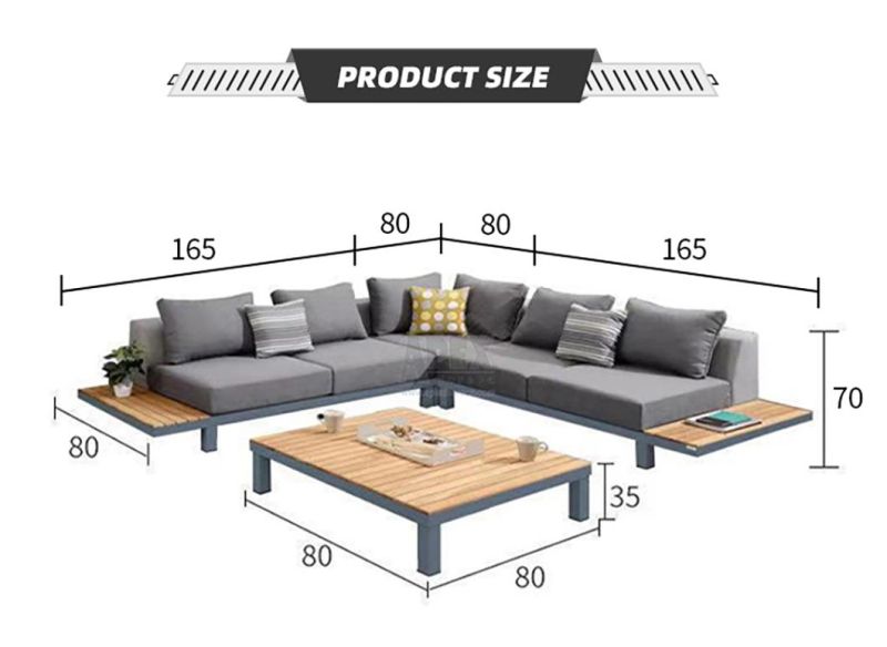 Wholesale Aluminum Waterproof Fabric Balcony Garden Furniture Luxury Sofa Set