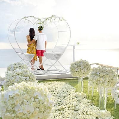 Hot Sale Pink Heart Shape Swing Seat for Scenic Spot