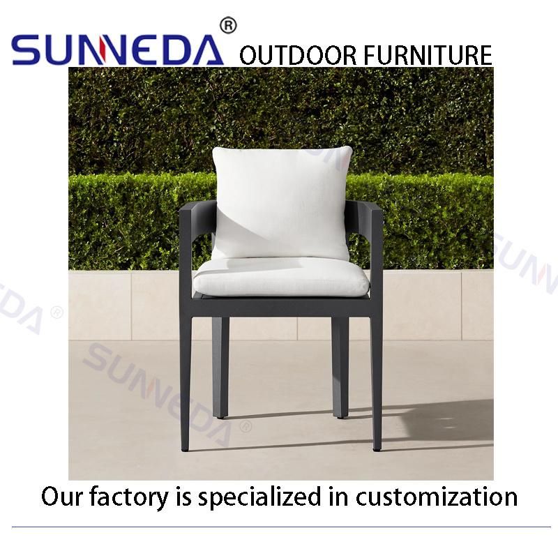 Outdoor Garden Modern All Aluminum Frame Soft Chair with Cushion