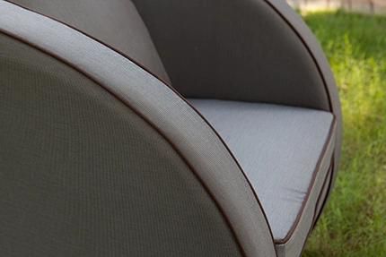 Simple Modern Garden Furniture Single Sofa Set with Tea Table Comfortable Sofa with Cushion