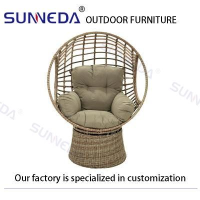 Outdoor Hot-Selling Simple Patio PE Rattan Splicing Circle Cradle Chair