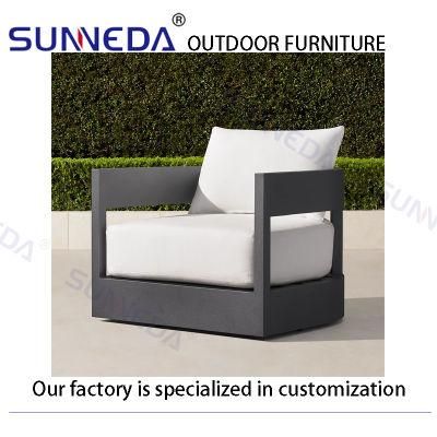 Artistic Leisure Garden Hotel Outdoor Sofa Aluminum Handrail Soft Chair