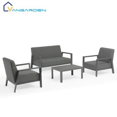 Leisure Weather Resistant Grey Color Garden Sofa Set Aluminum Outdoor Furniture for Hotel