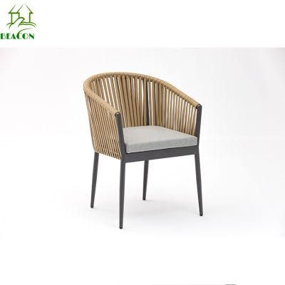 Cheap Stackable Exterior Aluminum Rope Dining Chair