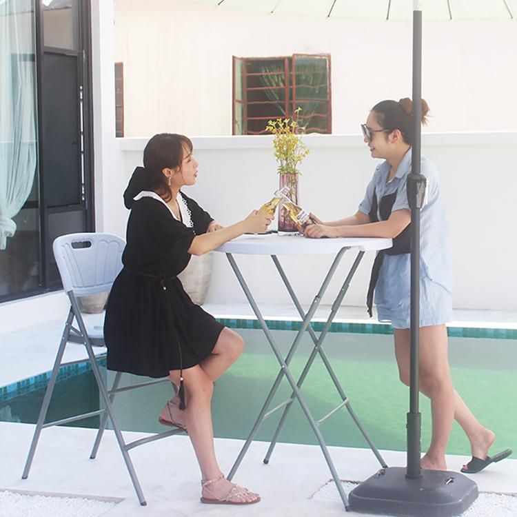 80cm High Top White Plastic Round Bar Folding Cocktail Tables