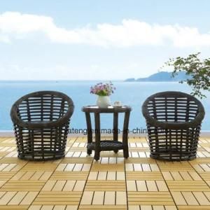 Outdoor Garden Small Set Furniture Coffee Chair &amp; Table by Woven Rattan with Aluminum Frame (YT629)