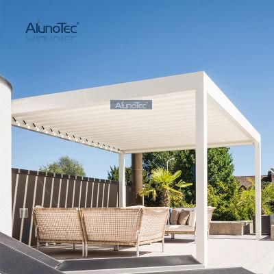 Alunotec Economic Garden Canopies Windproof Shade 5x5 Aluminium Gazebos Garden Buildings Rainproof Metal Gazebo