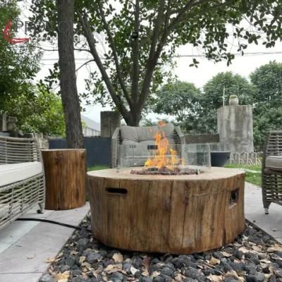 Outdoor Heater BBQ Stove Deadman Woodin Concrete Material Gas Fire Pit Fire Table