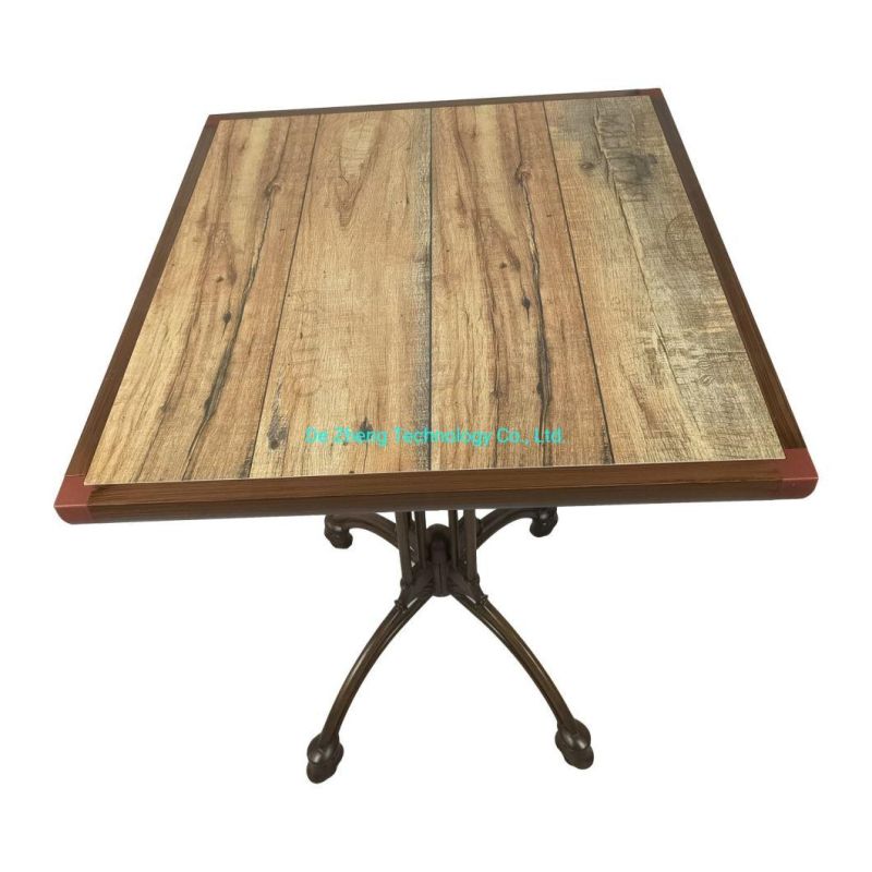 Garden Outdoor Furniture Luxury Ceramic Cast Aluminum Roman Base Restaurant Bistro Table Furniture