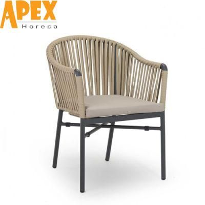 High Temperature Outdoor Furniture Rattan Rope Aluminum Dining Chair Wholesale