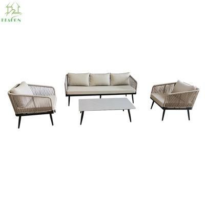 Leisure Outback Aluminum Luxury Garden Rope Furniture Outdoor Sofa Set