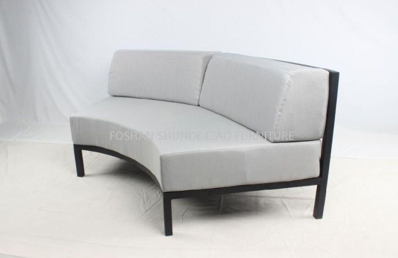 Leisure Garden Curved Bench Sofa Outdoor Furniture with Soft Cushion