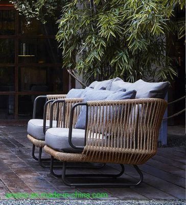 Outdoor waterproof Durable Garden Rattan Rope Wicker Chair Restaurant Marble Dining Table Set Patio Furnitureoutdoor Courtyard
