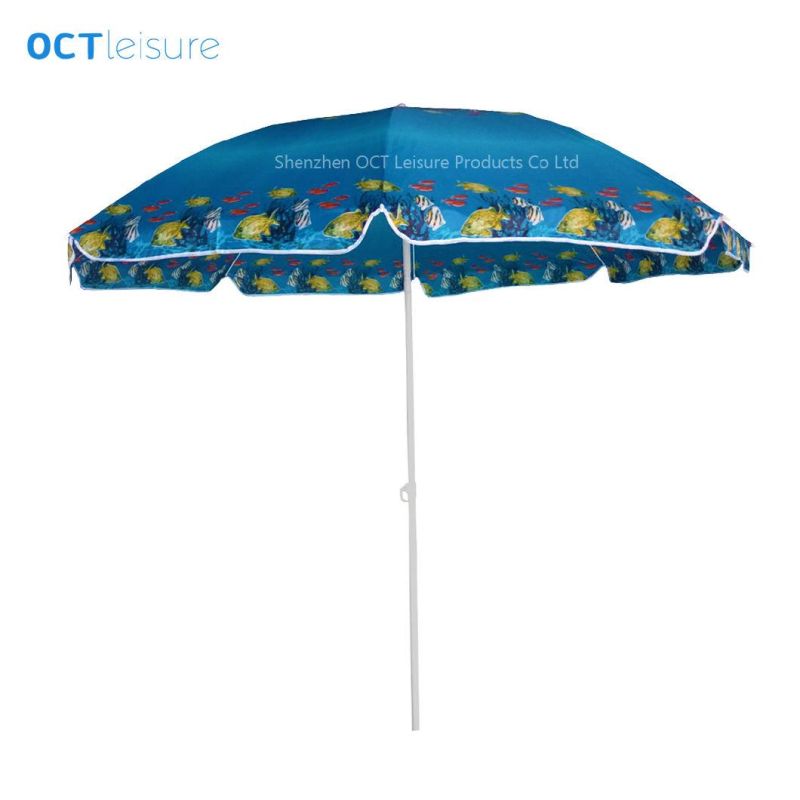 Large Size Beach Umbrella Parasol with Popular Fishes Design (OCT-BUN24)