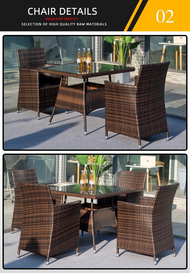 Outdoor Rattan Dining Table Rattan Table and Chair Household Furniture