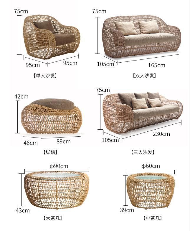 Outdoor Sofa Garden Rattan Furniture Balcony Lounge Chair