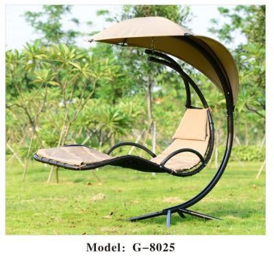 Island Umbrella Island Retreat Hanging Lounge with Shade Canopy, Khaki Garden Swing Chair