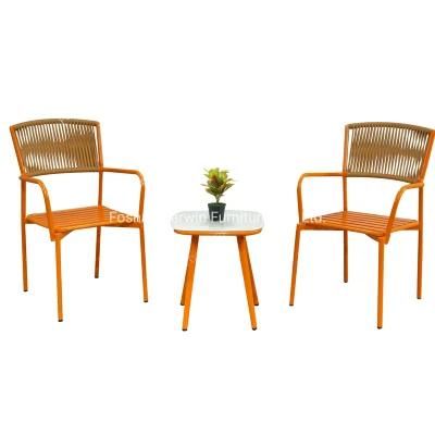 New Design Colorful Rope Outdoor Furniture Aluminum Garden Set for Restaurant