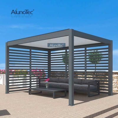 Electric Roof Adjustable Opening Louver Gazebos Modern Outdoor Courtyard Pergola