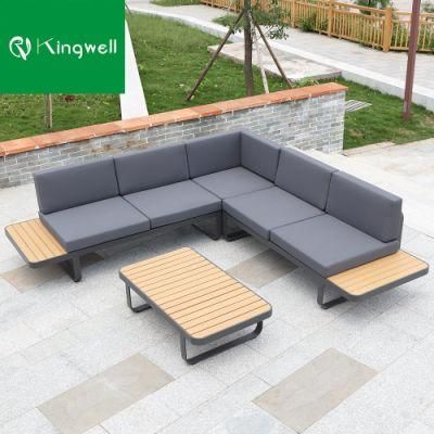 Modern Leisure Plastic Wood Patio Hotel Restaurant Outdoor Furniture Sofa for Garden