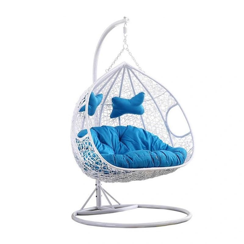 Comfortable Outdoor PE Rattan Wicker Hanging Headrest Leisure Swing Chair