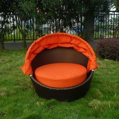 Outdoor Garden Furniture Comfortable Rattan Round Bed Sun Bed